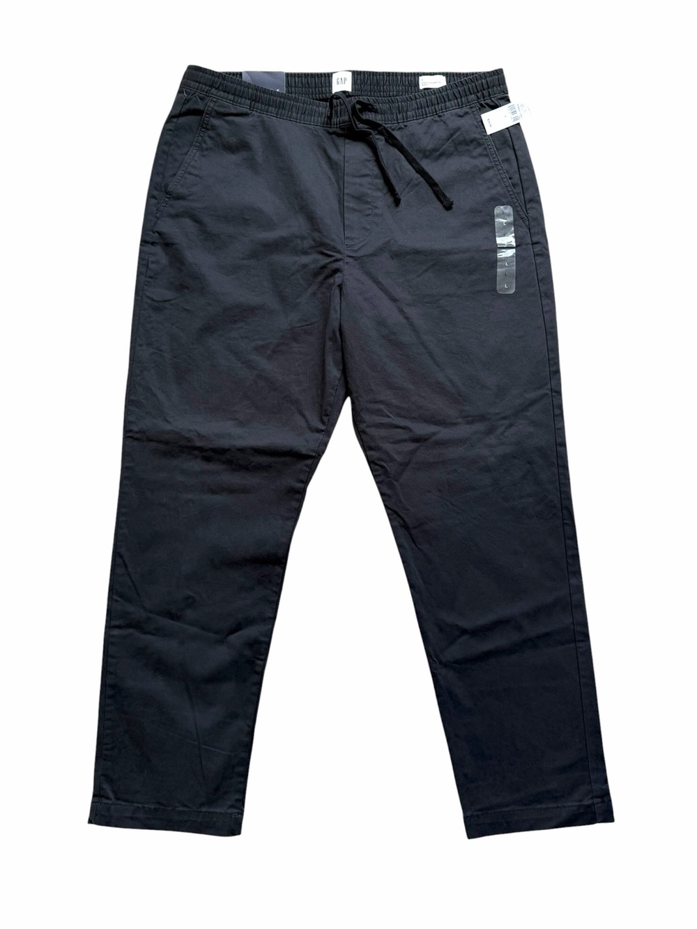 GAP Men’s Essential Easy Pants Size Large Black Elastic Waist Stretch Twill NWT